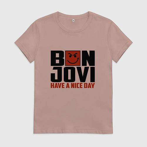 Женская футболка Bon Jovi: Nice day / Пыльно-розовый – фото 1