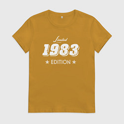 Футболка хлопковая женская Limited Edition 1983, цвет: горчичный