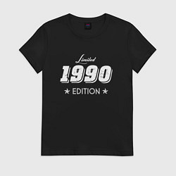 Футболка хлопковая женская Limited Edition 1990, цвет: черный