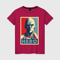 Футболка хлопковая женская Saitama Hero, цвет: маджента