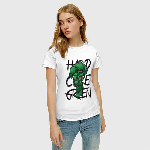 Женская футболка Broccoli Hardcore Green / Белый – фото 3