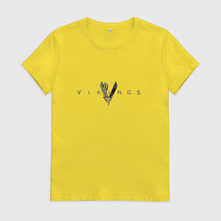 Футболка хлопковая женская Vikings, цвет: желтый