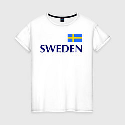 Футболка хлопковая женская Сборная Швеции: 10 номер, цвет: белый