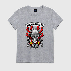 Футболка хлопковая женская Megadeth Rocker, цвет: меланж