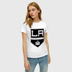 Футболка хлопковая женская Los Angeles Kings, цвет: белый — фото 2