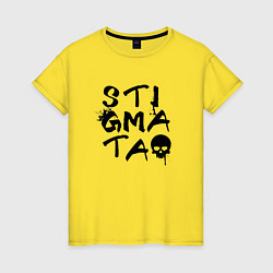 Футболка хлопковая женская Stigmata, цвет: желтый