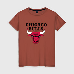 Футболка хлопковая женская Chicago Bulls, цвет: кирпичный