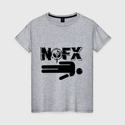 Футболка хлопковая женская NOFX crushman, цвет: меланж