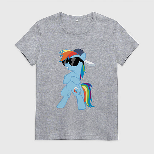 Женская футболка Крутая пони / Меланж – фото 1