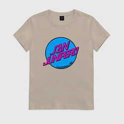 Футболка хлопковая женская San Junipero, цвет: миндальный