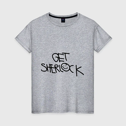 Женская футболка Get sherlock / Меланж – фото 1