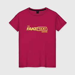 Футболка хлопковая женская FakeTaxi, цвет: маджента
