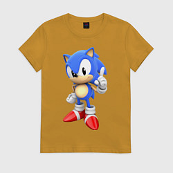 Футболка хлопковая женская Classic Sonic, цвет: горчичный