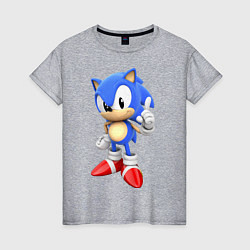 Футболка хлопковая женская Classic Sonic, цвет: меланж