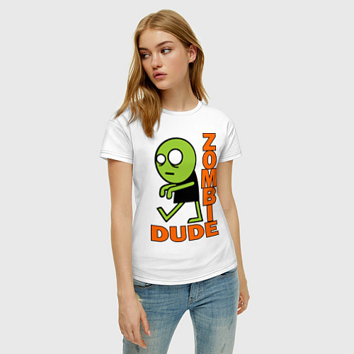 Женская футболка Zombie dude / Белый – фото 3