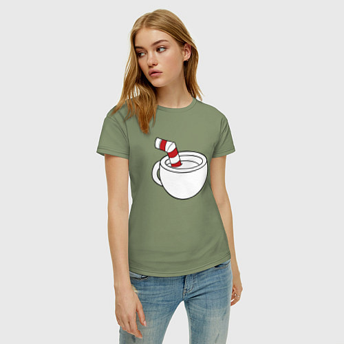 Женская футболка Red Cuphead / Авокадо – фото 3