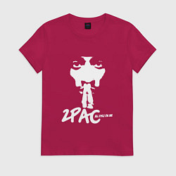 Футболка хлопковая женская 2Pac: All Eyez On Me, цвет: маджента