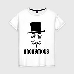 Футболка хлопковая женская Anonymous, цвет: белый