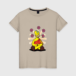 Футболка хлопковая женская Homer Relax, цвет: миндальный