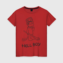 Футболка хлопковая женская Bart: Hell Boy, цвет: красный