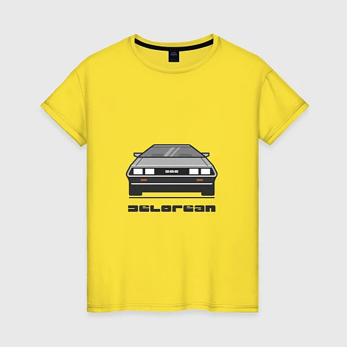 Женская футболка DeLorean / Желтый – фото 1
