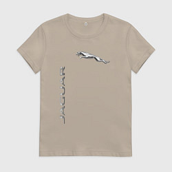 Футболка хлопковая женская Jaguar Motors, цвет: миндальный