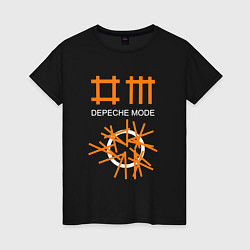 Футболка хлопковая женская Depeche Mode: Orange Lines, цвет: черный