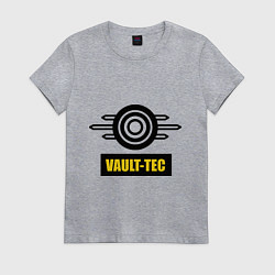 Футболка хлопковая женская Vault-tec, цвет: меланж