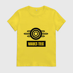 Футболка хлопковая женская Vault-tec, цвет: желтый