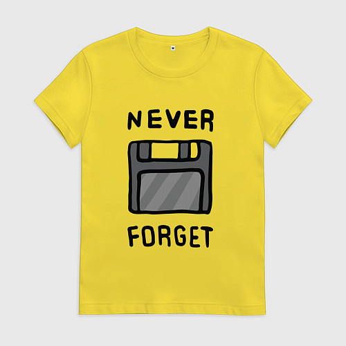 Женская футболка Never Forget / Желтый – фото 1