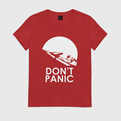 Футболка хлопковая женская Elon: Don't Panic, цвет: красный