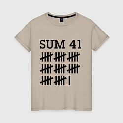 Футболка хлопковая женская Sum 41: Days, цвет: миндальный