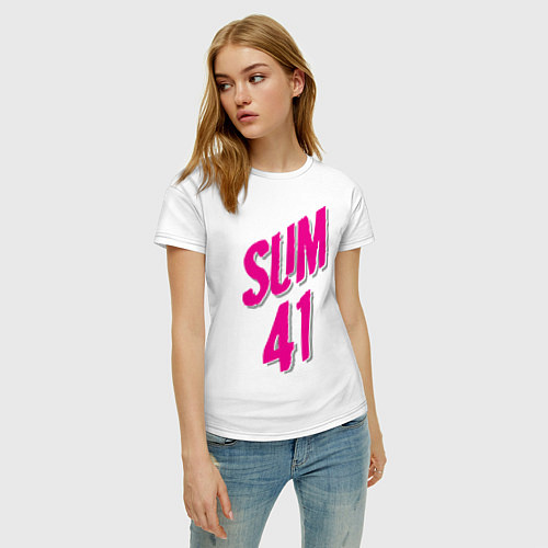 Женская футболка Sum 41: Pink style / Белый – фото 3
