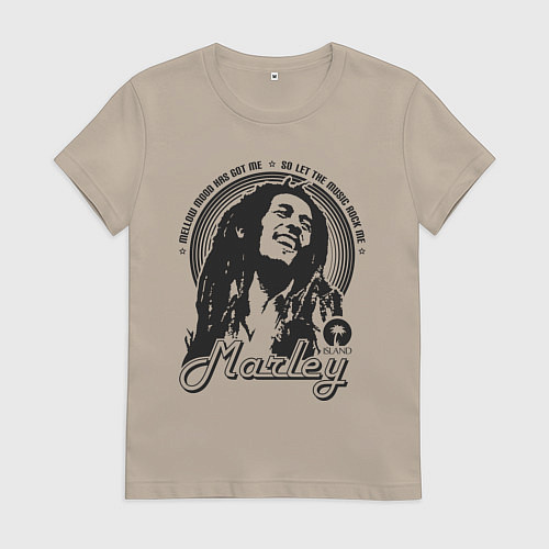 Женская футболка Bob Marley: Island / Миндальный – фото 1