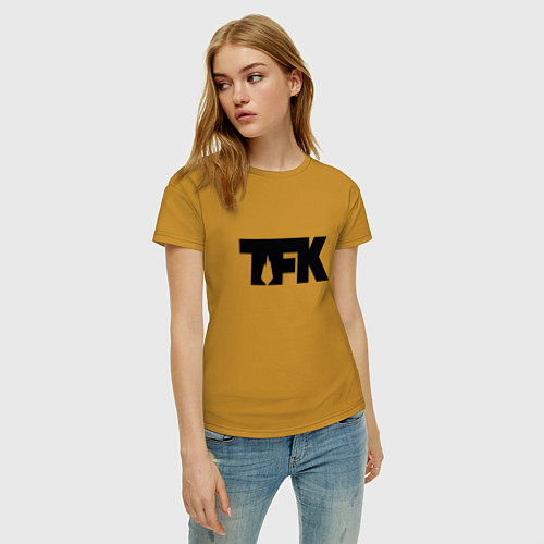 Женская футболка TFK: Black Logo / Горчичный – фото 3