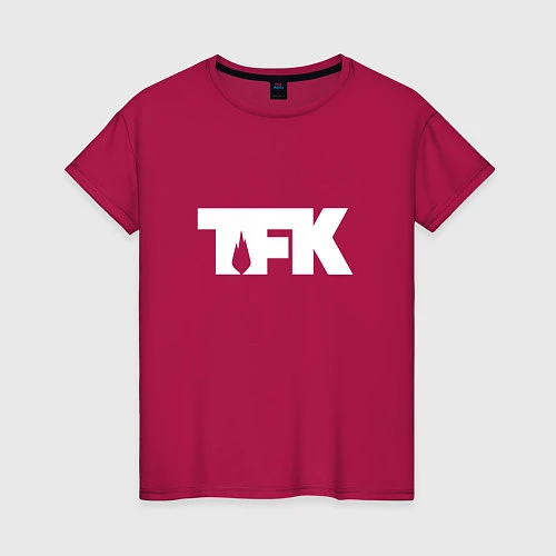 Женская футболка TFK: White Logo / Маджента – фото 1