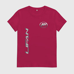 Футболка хлопковая женская Lifan с лого, цвет: маджента