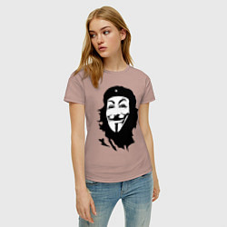 Футболка хлопковая женская Vendetta Chegevara, цвет: пыльно-розовый — фото 2