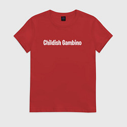Футболка хлопковая женская Childish Gambino рэпер, цвет: красный
