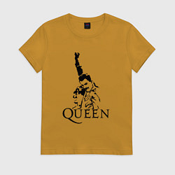 Футболка хлопковая женская Queen: Rock You, цвет: горчичный