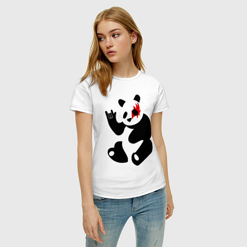 Женская футболка Panda rock / Белый – фото 3