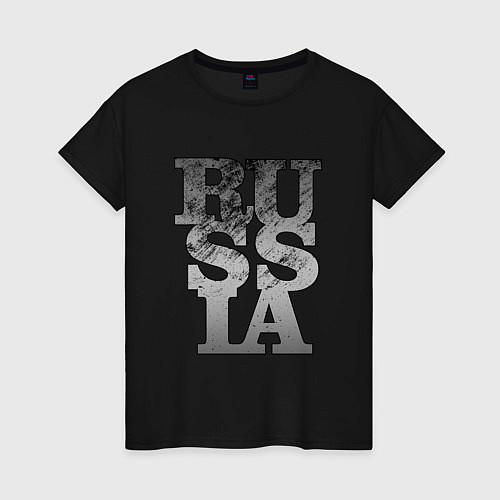 Женская футболка Russia style / Черный – фото 1