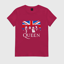 Футболка хлопковая женская Queen UK, цвет: маджента