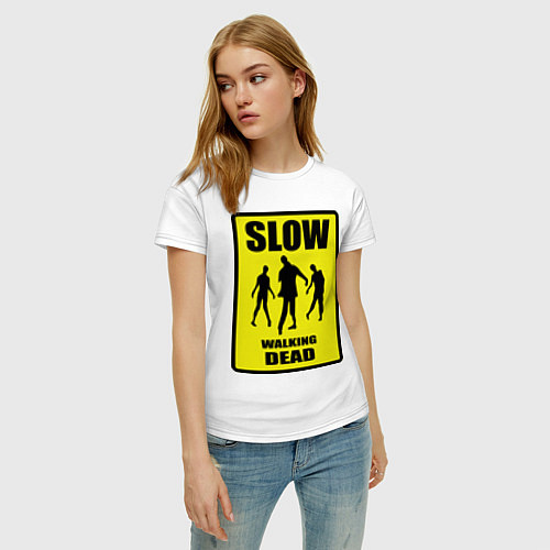 Женская футболка Slow walking dead / Белый – фото 3