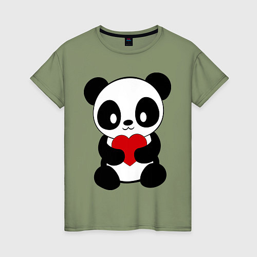 Женская футболка Пандочка с сердцем / Авокадо – фото 1