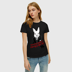 Футболка хлопковая женская Misfits: White rabbit, цвет: черный — фото 2