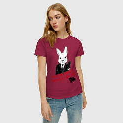 Футболка хлопковая женская Misfits: White rabbit, цвет: маджента — фото 2