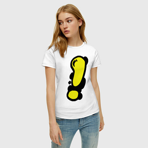 Женская футболка Мультяшный восклицательный знак / Белый – фото 3