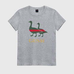 Футболка хлопковая женская GUSSI GG, цвет: меланж