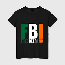 Футболка хлопковая женская Free Beer Inc, цвет: черный